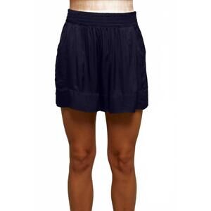 NEW PERFECTWHITETEE colette satin pull on shorts in navy